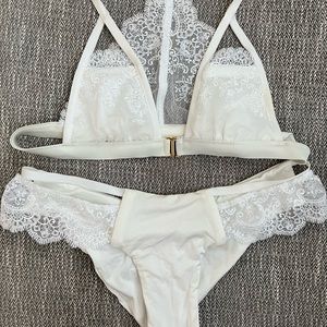 Sexy white lace Beachbunny bathing suit. Worn once!